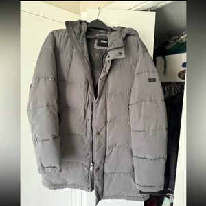 DKNY Charcoal Men's Puffer Coat